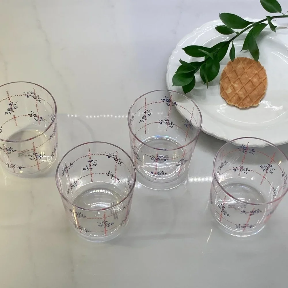 4 Old Fashioned-styled Americana Plastic Tumblers -NWT
